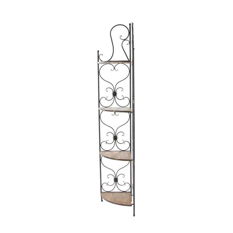 66" Brown Iron Farmhouse Baker's Rack