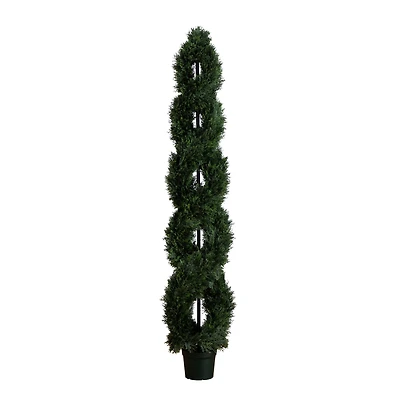 7ft. UV-Resistant Double Pond Cypress Spiral Topiary