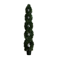 7ft. UV-Resistant Double Pond Cypress Spiral Topiary