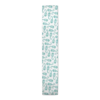 Watercolor Seahorse Indoor/Outdoor Table Runner