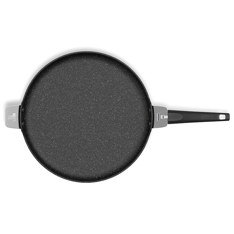 THE ROCK by Starfrit 12.5" Pizza Pan & Flat Griddle With T-Lock Detachable Handle