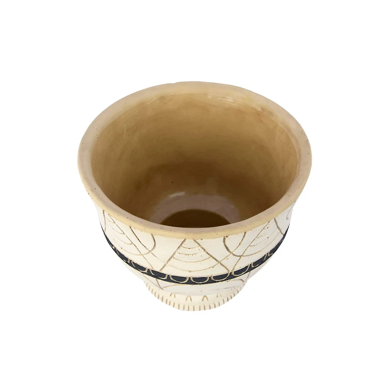 Hello Honey® 7" Debossed Terra Cotta Planter with Pedestal Base