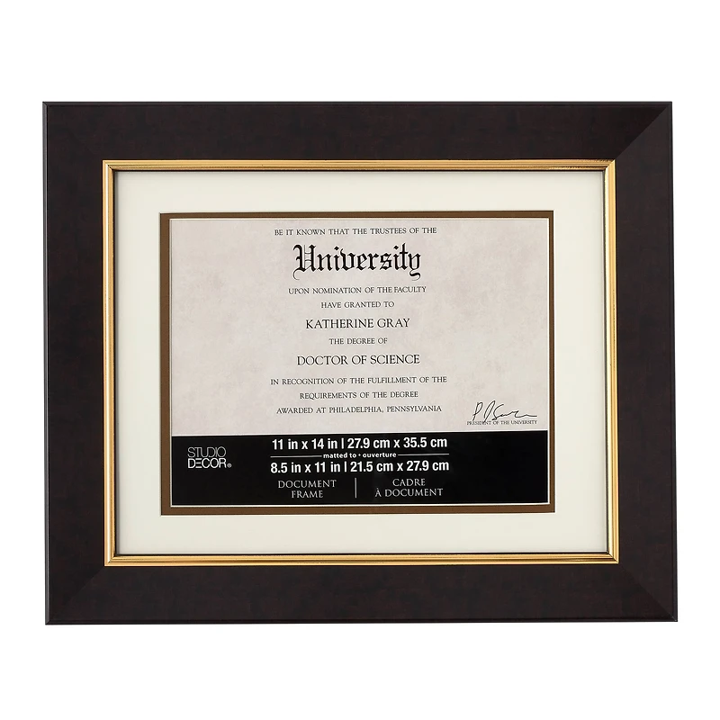 8 Pack: Brown & Gold 8.5" x 11" Document Frame with Mat by Studio Décor®