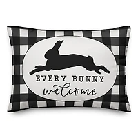 Buffalo Check Every Bunny Welcome Throw Pillow