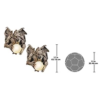 Design Toscano 17" Merciless The Gargoyle Lighted Wall Sculpture Set