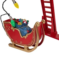 4ft. Animated Lighted Musical Santa Climbing Ladder Christmas Decoration