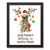 Frenchie Christmas Tree Black Framed Canvas Wall Art