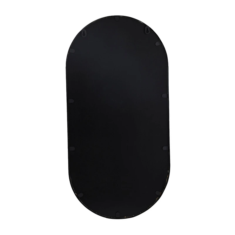 Black Metal Modern Wall Mirror, 14" x 5" x 28"