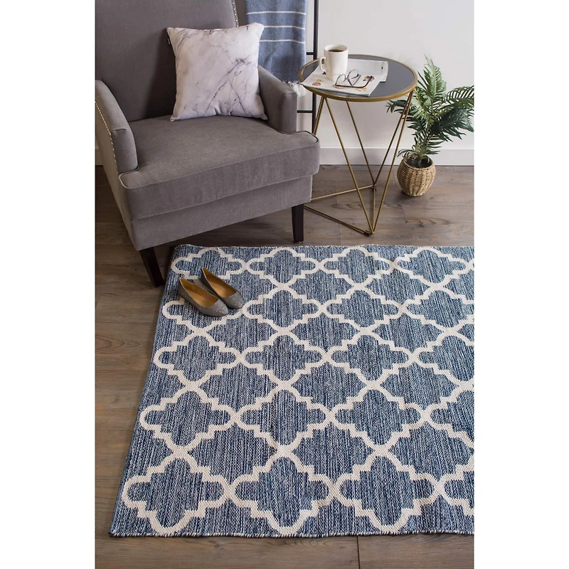DII® Blue Lattice Hand-Loomed Rug, 2ft. x 3ft.