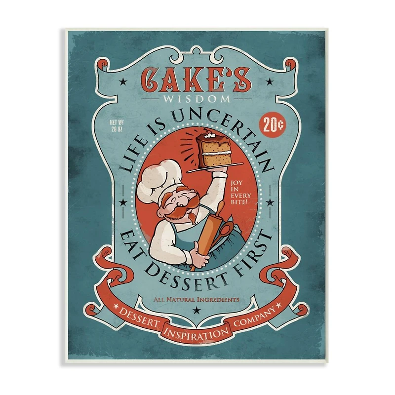 Stupell Industries Cake Wisdom Funny Wall Art