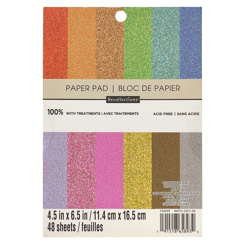 Glitter Paper Pad by Recollections®, 4.5" x 6.5"