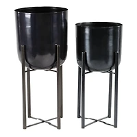 CosmoLiving by Cosmopolitan Black Metal Glam Planter Set