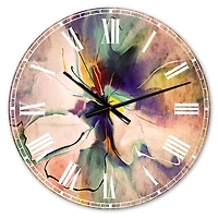 Designart Blue Abstract Flower Creative Modern Wall Clock