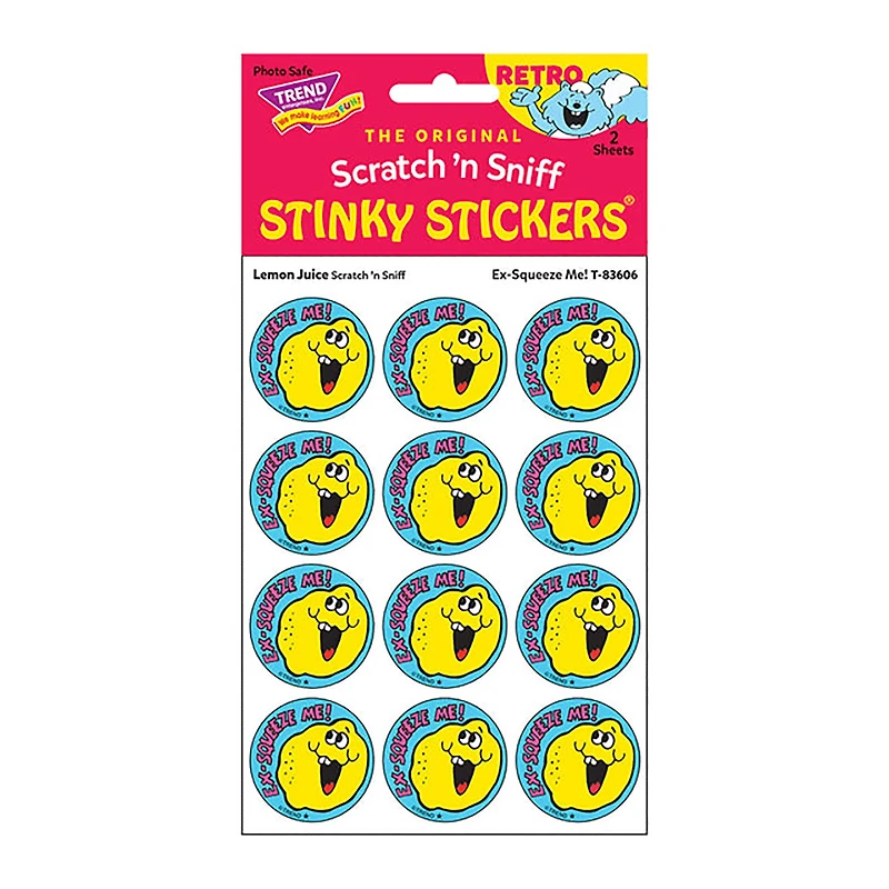 TREND Enterprises® Ex-Squeeze Me!/Lemon Juice Scented Stickers, 6 Packs of 24