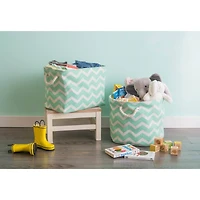 Large Polyester Chevron Rectangle Bin