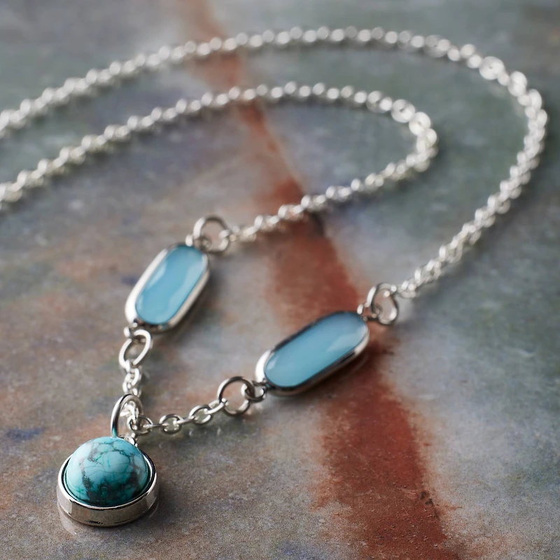 Round Turquoise Dyed Howlite Charm by Bead Landing™