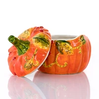 Gibson Home® Orange Stoneware Pumpkin Cookie Jar with Lid