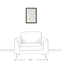 Bright Funky Florals 12" x 18" Black Framed Canvas