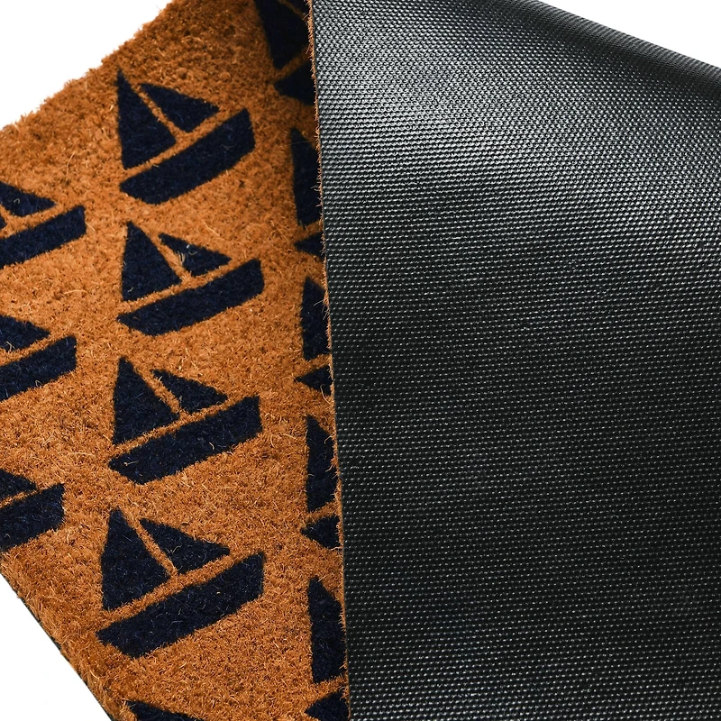 Hello Honey® Nautical Sailboat Coir Doormat