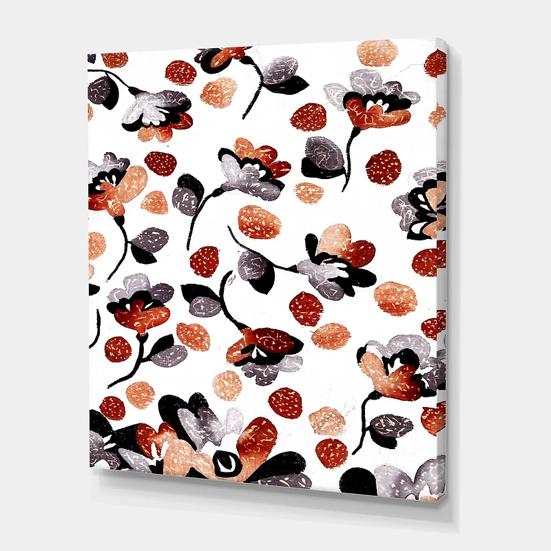 Designart - Modern Flower In Blue Red and Orange