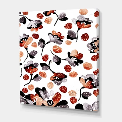 Designart - Modern Flower In Blue Red and Orange