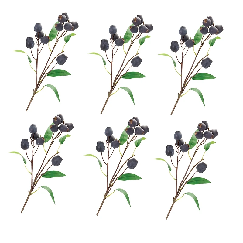 Plum Pod & Leaves Spray, 6ct.