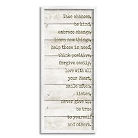 Stupell Industries Take Chances Family Home Inspirational Word Textured Wood Design Framed Wall Art