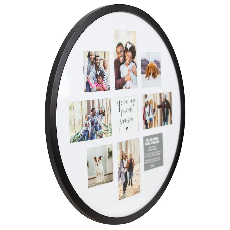 9 Opening 20.7" x 20.7" Black Round Collage Frame with Mat by Studio Décor®