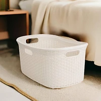 Mind Reader Ivory Laundry Basket with Cutout Handles