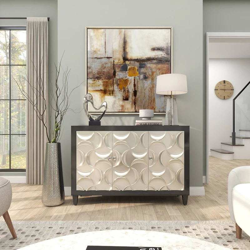 25" Silver Aluminum Tall Hammered Vase