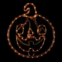 18" Orange Jack-O-Lantern 4 Function LED Halloween Window Silhouette