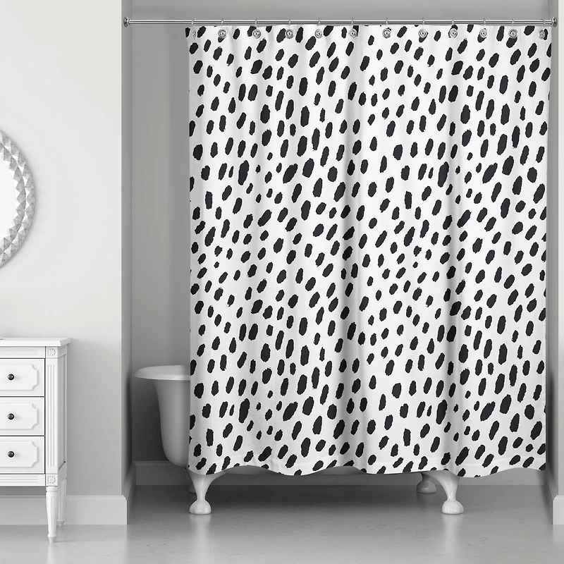 Monochromatic Spot Pattern 71" x 74" Shower Curtain