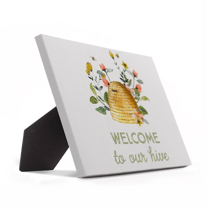 Welcome To Our Hive Floral 8" x 10" Tabletop Canvas