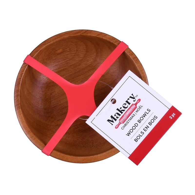 4" Wooden Bowls, 3ct. by Makery™