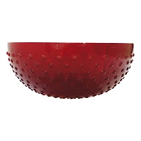 Hello Honey® 4.5qt. Red Glass Hobnail Serving Bowl