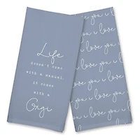 Life Comes with a Gigi Cotton Twill Tea Towel Set