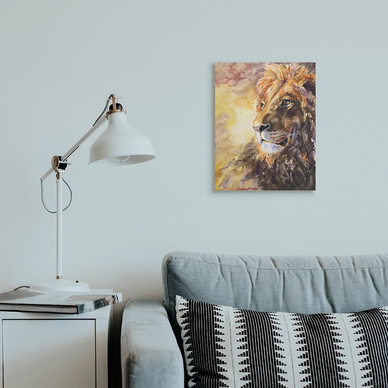 Stupell Industries Regal Lion Mane Safari Animal King Portrait Canvas Wall Art