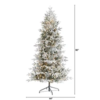 7.5ft. Pre-Lit Flocked Manchester Spruce Artificial Christmas Tree with Clear LED Lights