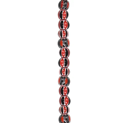 Red, White & Black Lamp Work Glass Beads by Bead Landing®