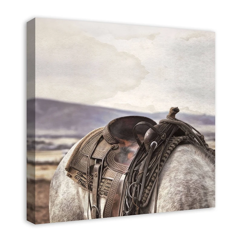 Horse And Saddle 24" x 24" Canvas Wall Art