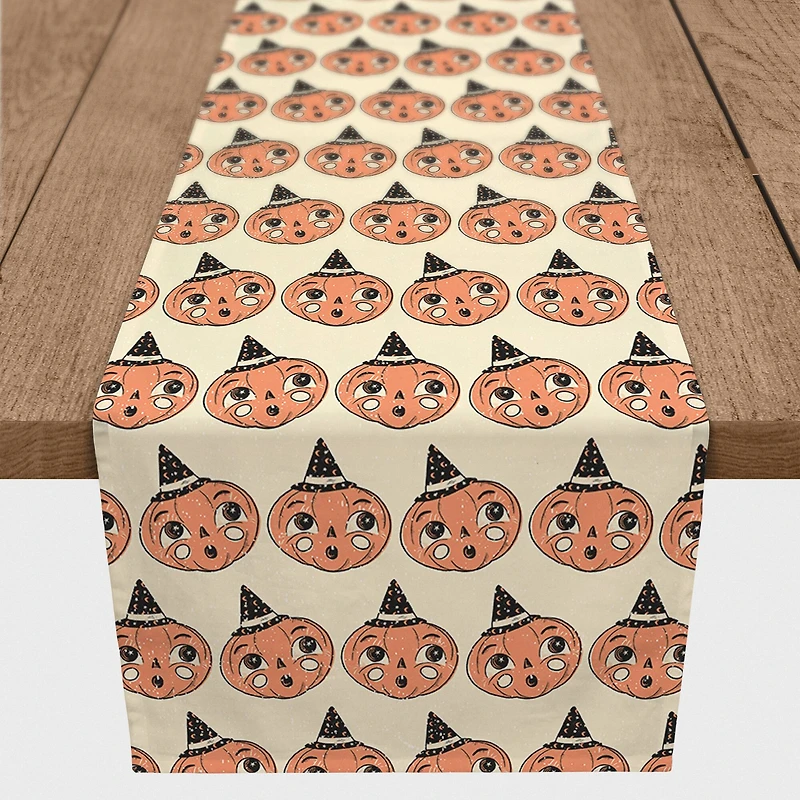 90" Retro Pumpkin Poly Twill Table Runner