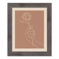 Framed Western Floral Line Drawing Print