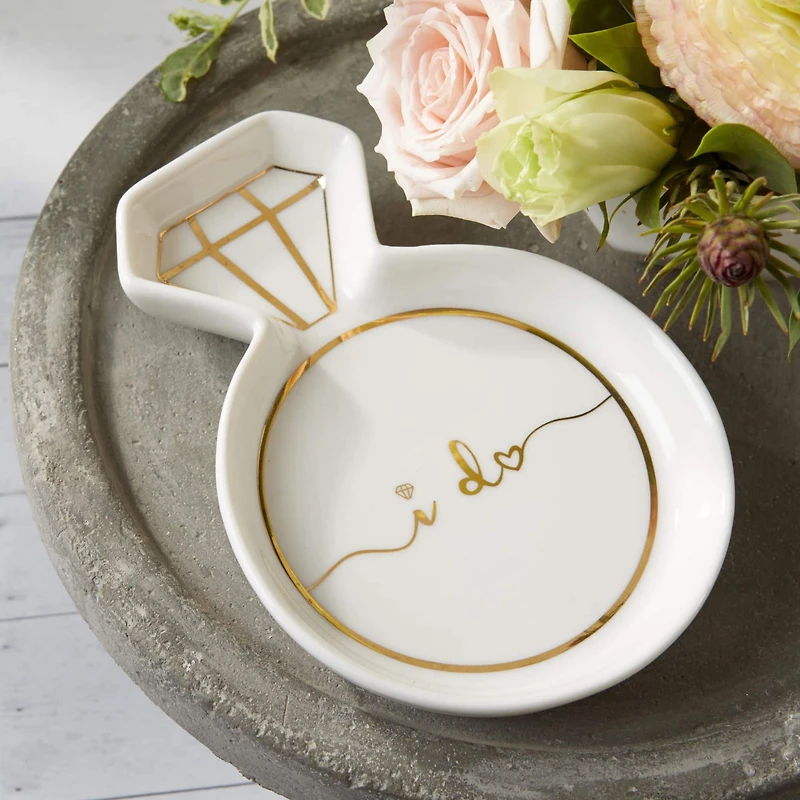 Kate Aspen White Diamond Ring Trinket Dish