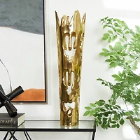 31" Gold Aluminum Drip Vase with Melting Designed Body