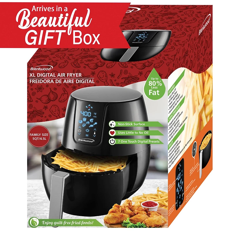 Brentwood 5qt. 1400 Watt Electric Digital Air Fryer