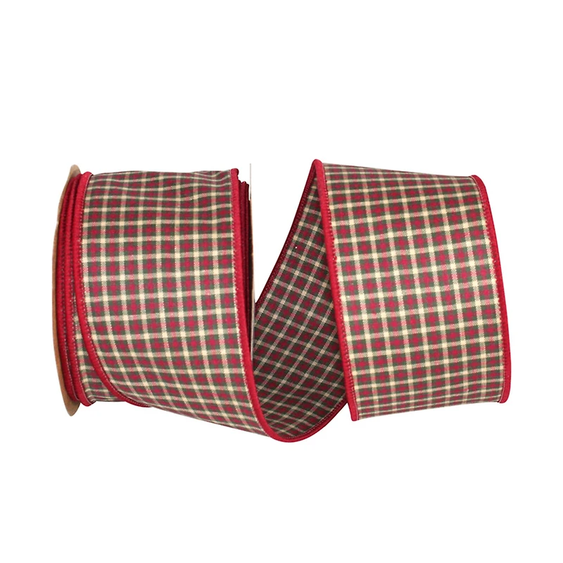 JAM Paper 2.5" x 10yd. Darwin Check Wired Ribbon
