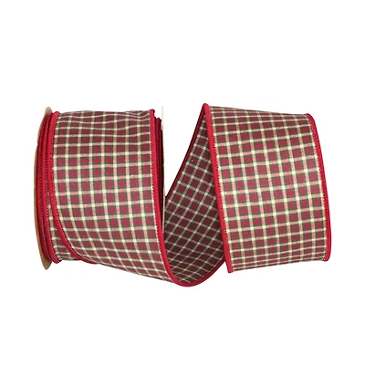 JAM Paper 2.5" x 10yd. Darwin Check Wired Ribbon