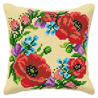 Orchidea Cushion Cross Stitch Kit Wild Flowers