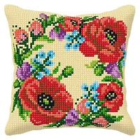 Orchidea Cushion Cross Stitch Kit Wild Flowers