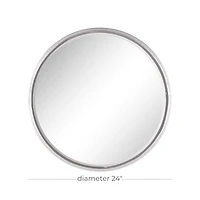 24" Silver Contemporary Metal Wall Mirror